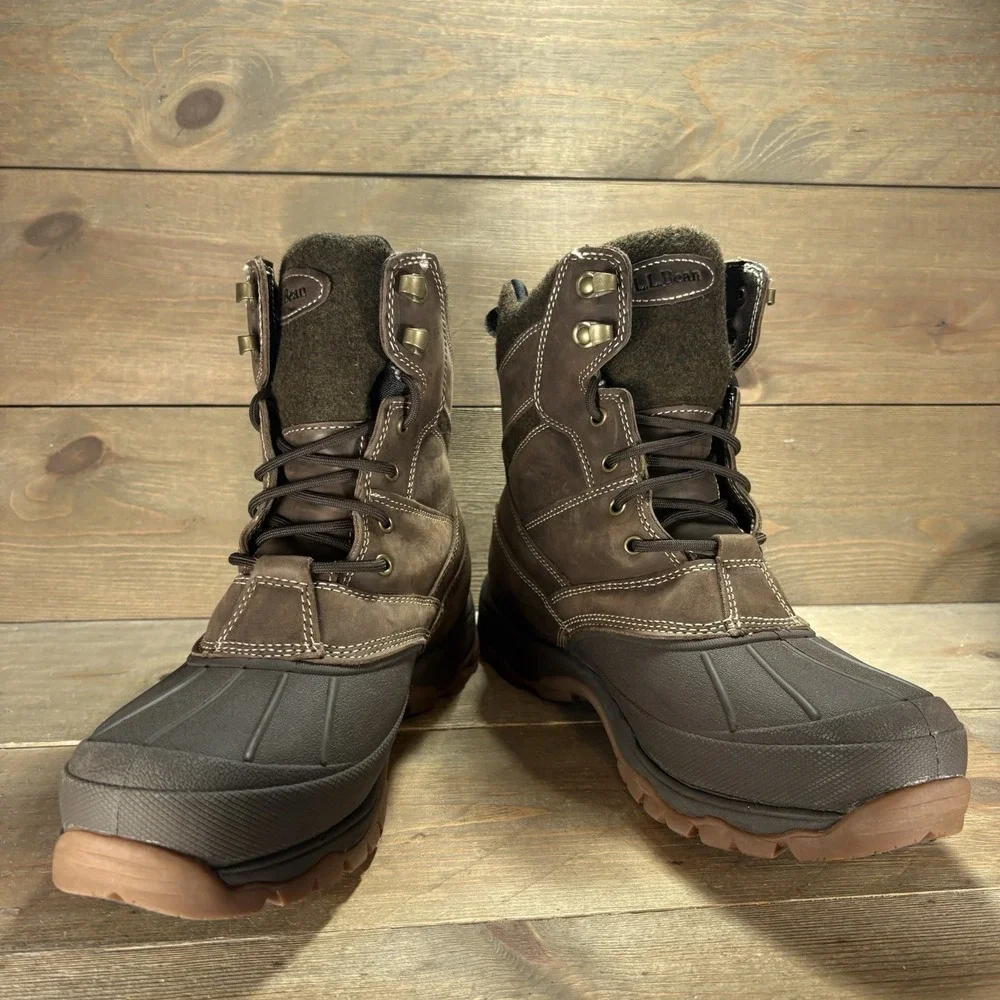 ll bean storm chaser 5 mens size 9 shoes brown leather waterproof boots